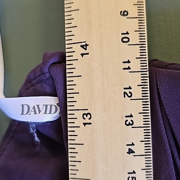 Purple strapless gown size 2. Sheer overlay. Fitted at the bust. DAVIDS… - Picture 11 of 13